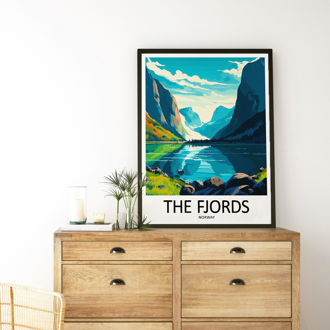 The Fjords Travel Poster, Norway Wall Decor - Image 3
