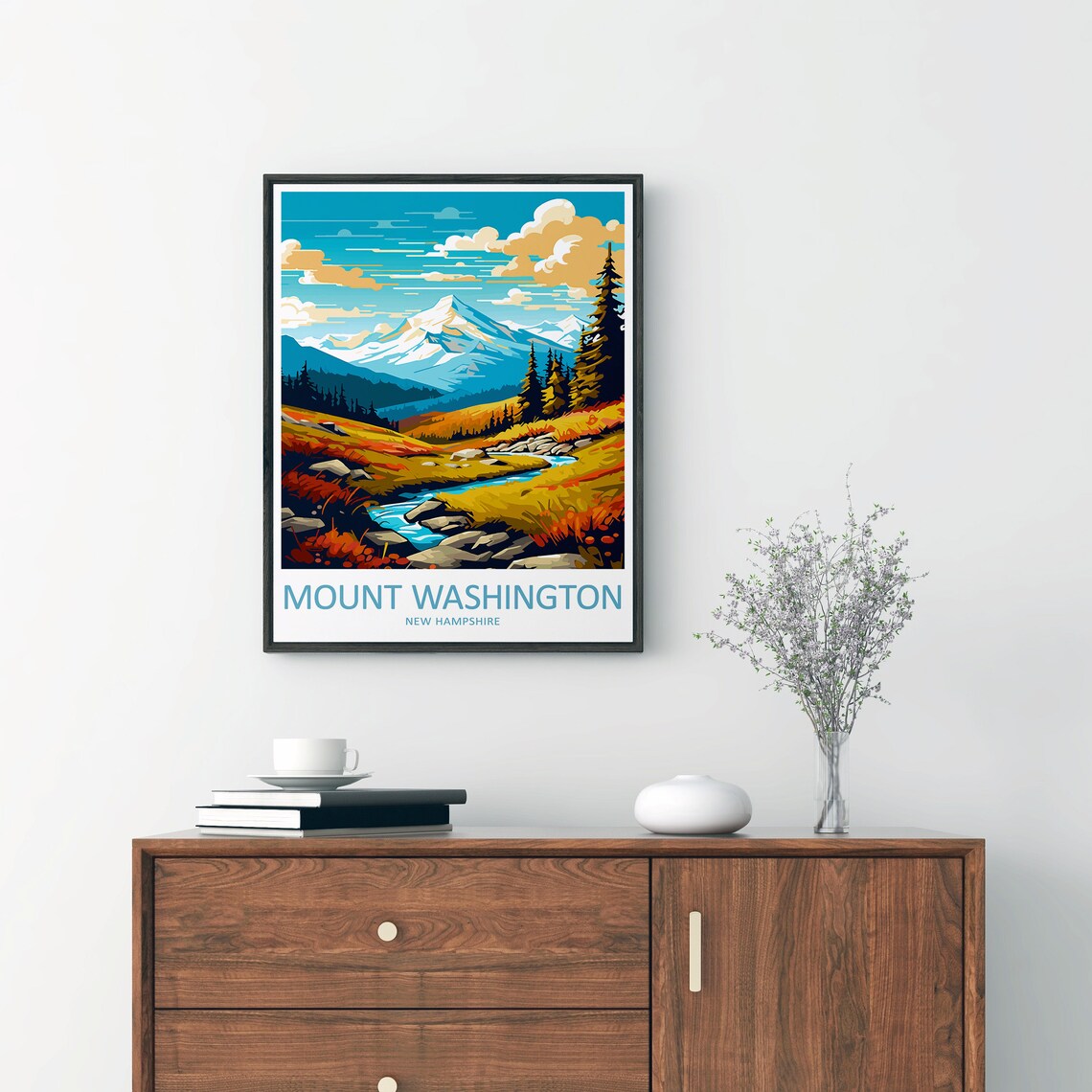 Mount Washington Travel Print, New Hampshire Gift - Image 2