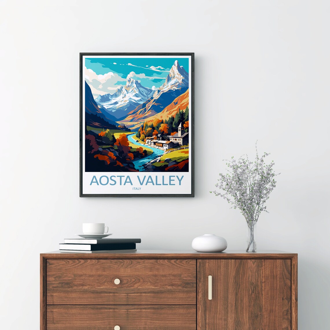 Aosta Valley Travel Print, Italy Wall Decor - Image 2