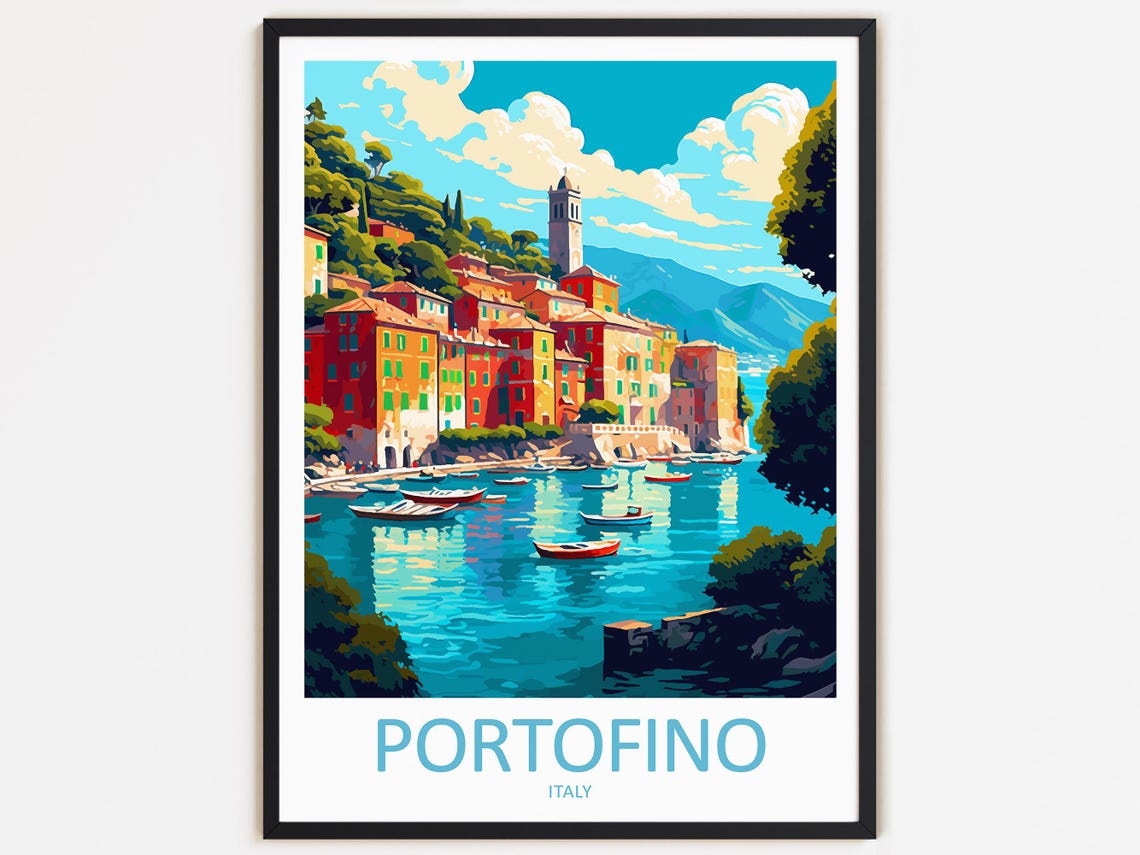 Portofino Travel Print Wall Decor Wall Art Portofino Wall Hanging Home Dcor Portofino Gift Art Lovers Italy Art Home Decoration