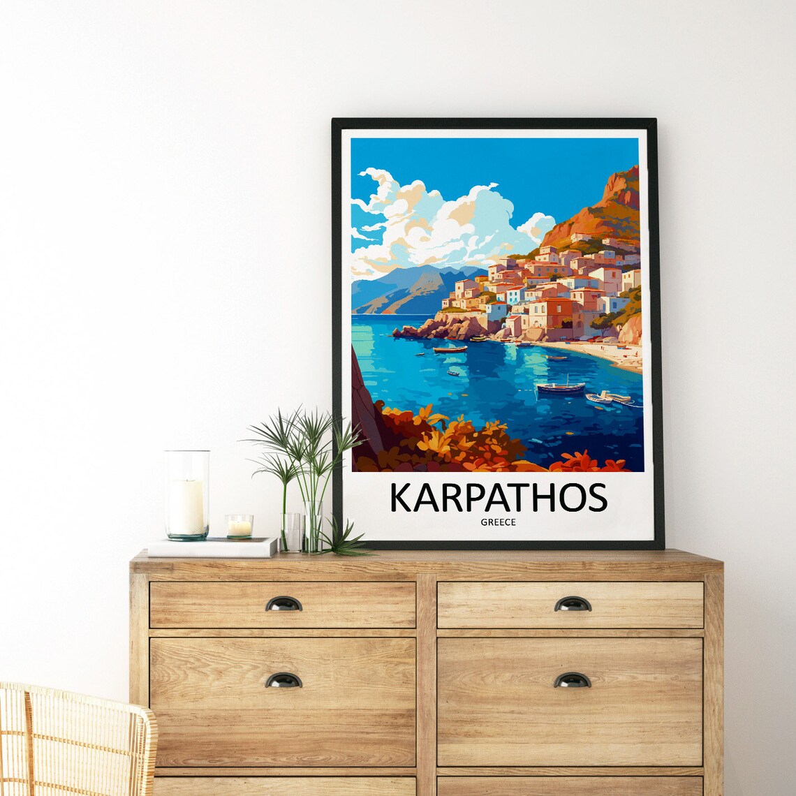 Karpathos Travel Poster, Greece Gift For Art Lovers - Image 3