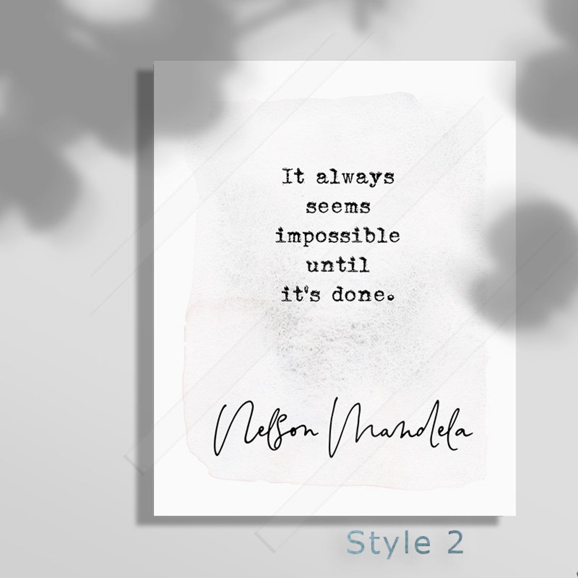 Nelson Mandela It Always Seems Impossible Watercolor Quote Poster - Image 3