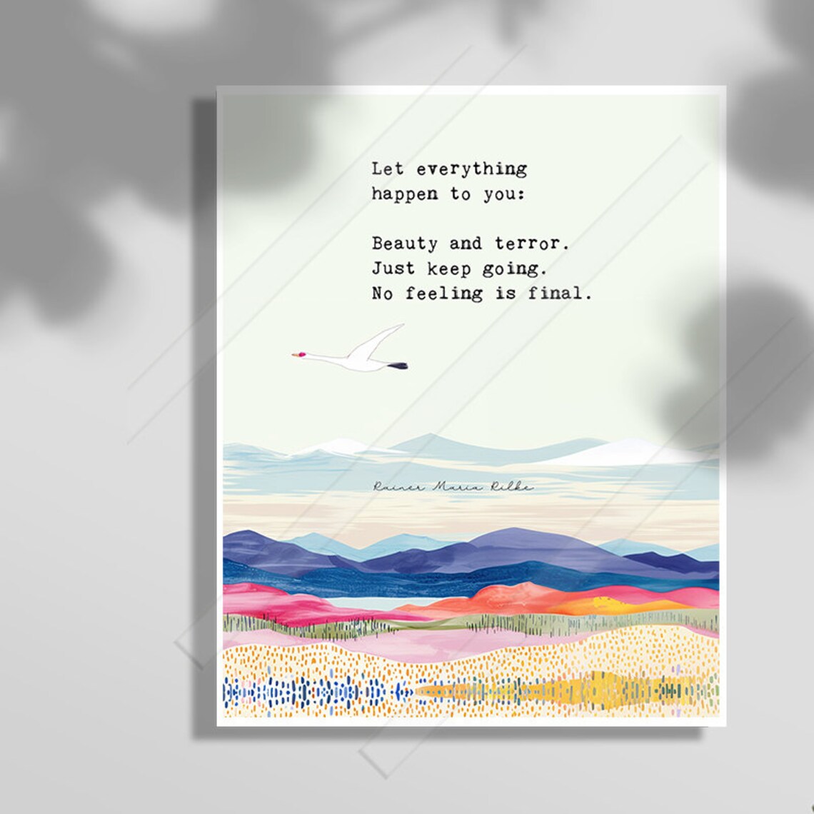 Rainer Maria Rilke Inspired Poem Quote Art Print