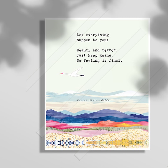 Rainer Maria Rilke Inspired Poem Quote Art Print