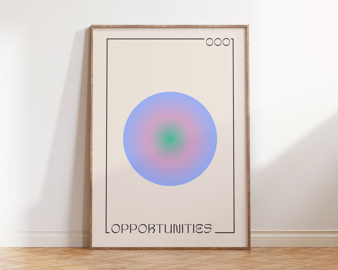 Angel Number 000 Aura Circle Gradient Manifestation Wall Art