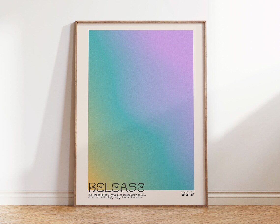 Angel Number 999 Release Let Go Fresh Start Pastel Wall Decor Poster