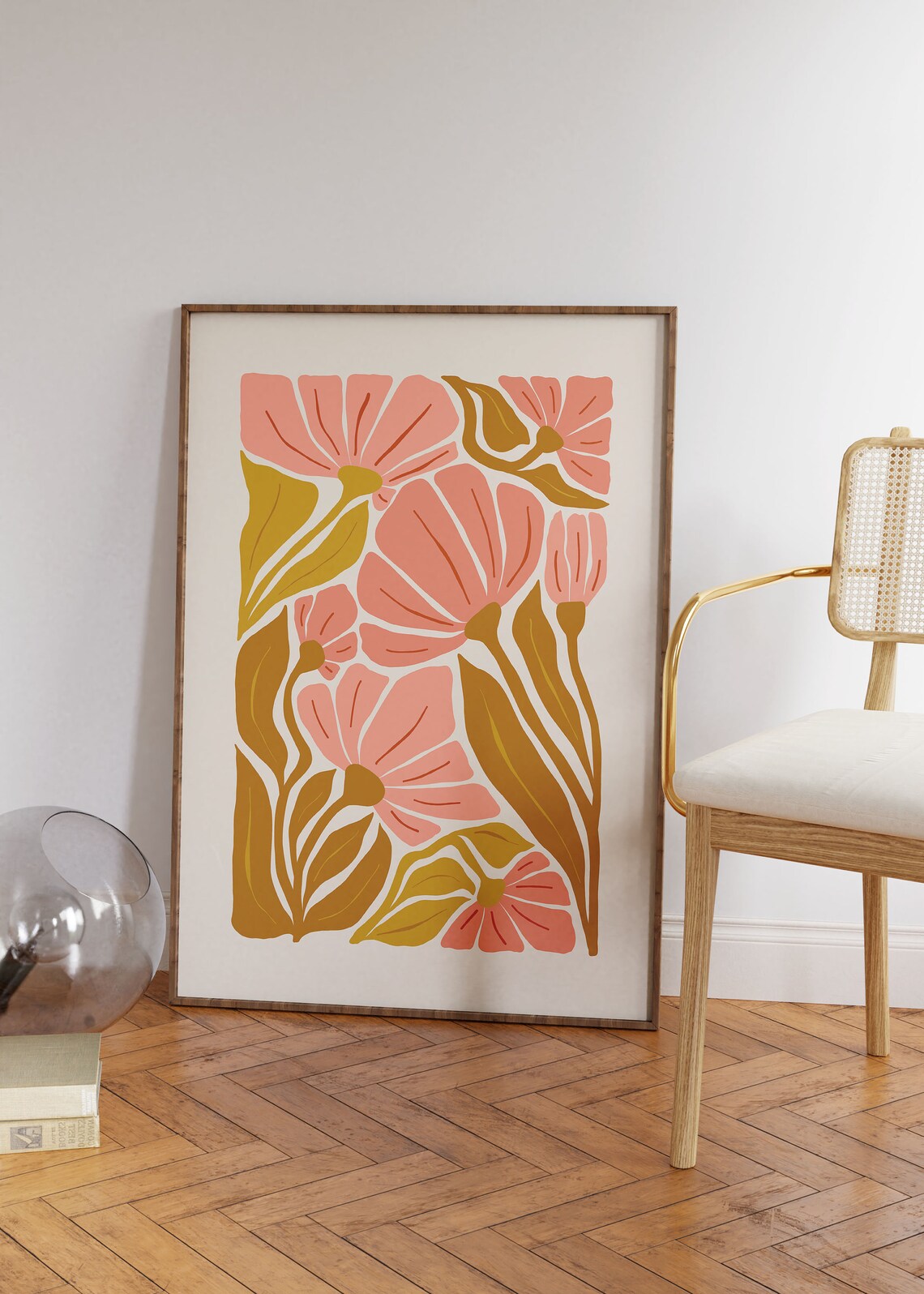 Abstract Flower Girly Preppy Wall Art Print - Image 2