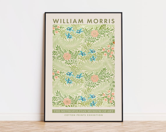 William Morris Green Foliage Botanical Museum Exhibition Poster