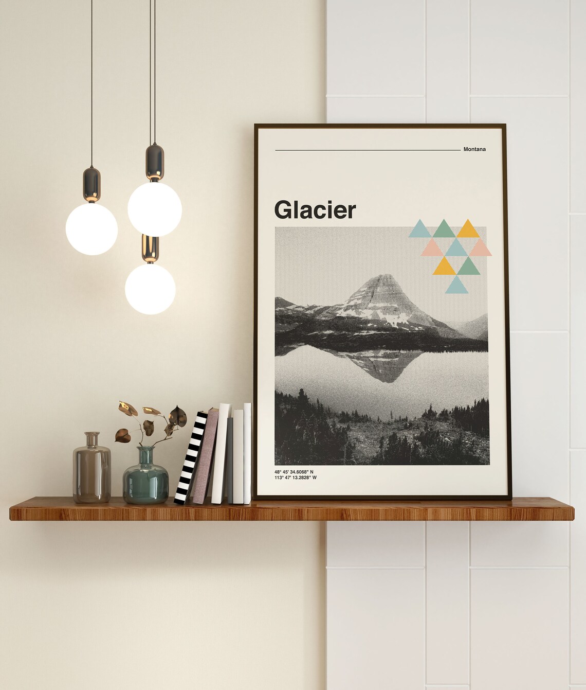 Glacier National Park Retro Travel Poster, Montana - Image 3