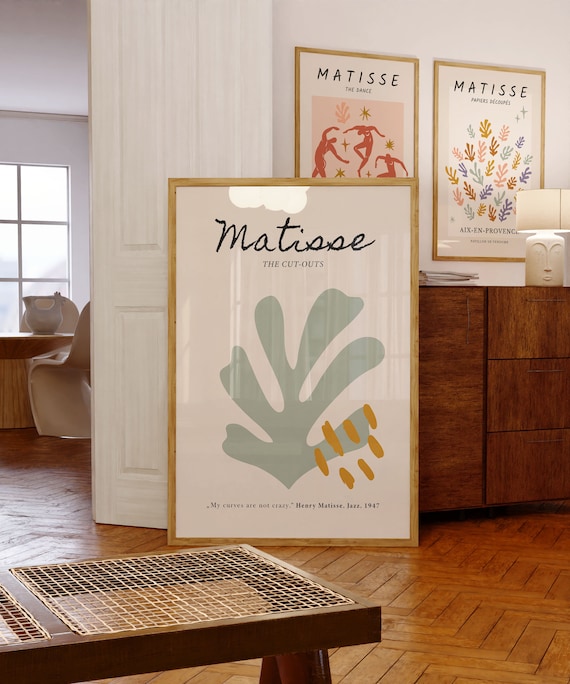 Henri Matisse Leaf Print Abstract Exhibition Poster Trendy Modern Wall Art Living Room And Bedroom Decor Instant