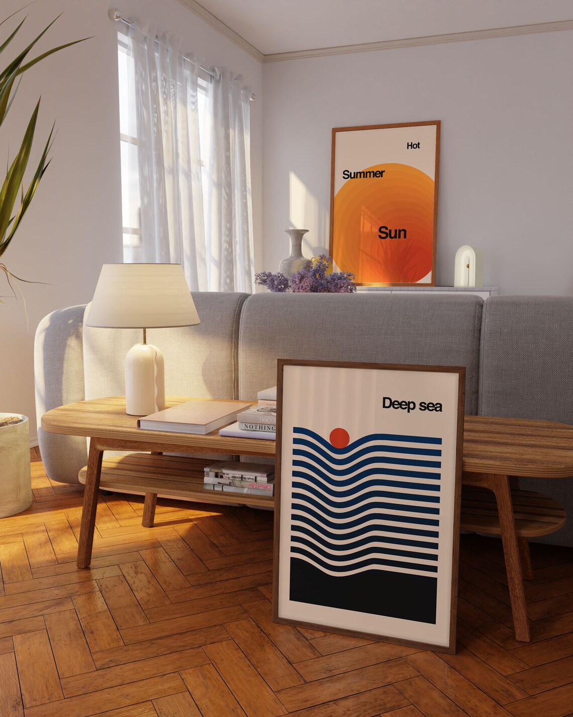 Retro Minimalist Sea Print, Mid Century Modern - Image 2