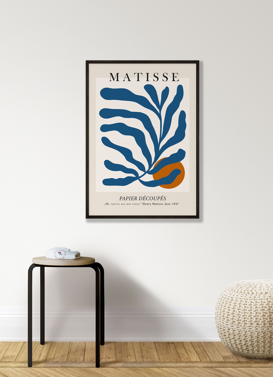 Matisse Jazz Exhibition Poster, Blue Cut-Out Leaf Orange - Image 2