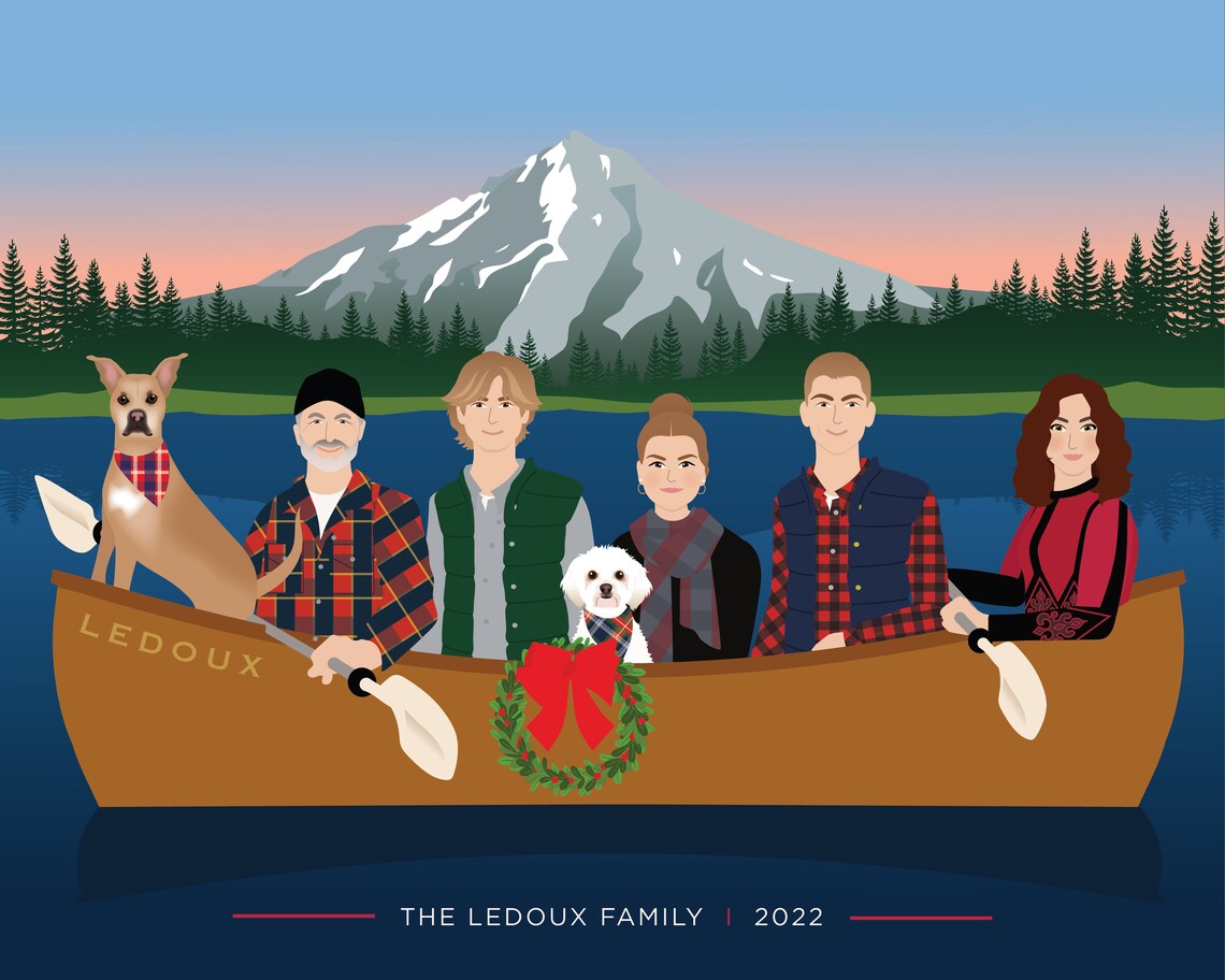Custom Portrait, Family Christmas Gift