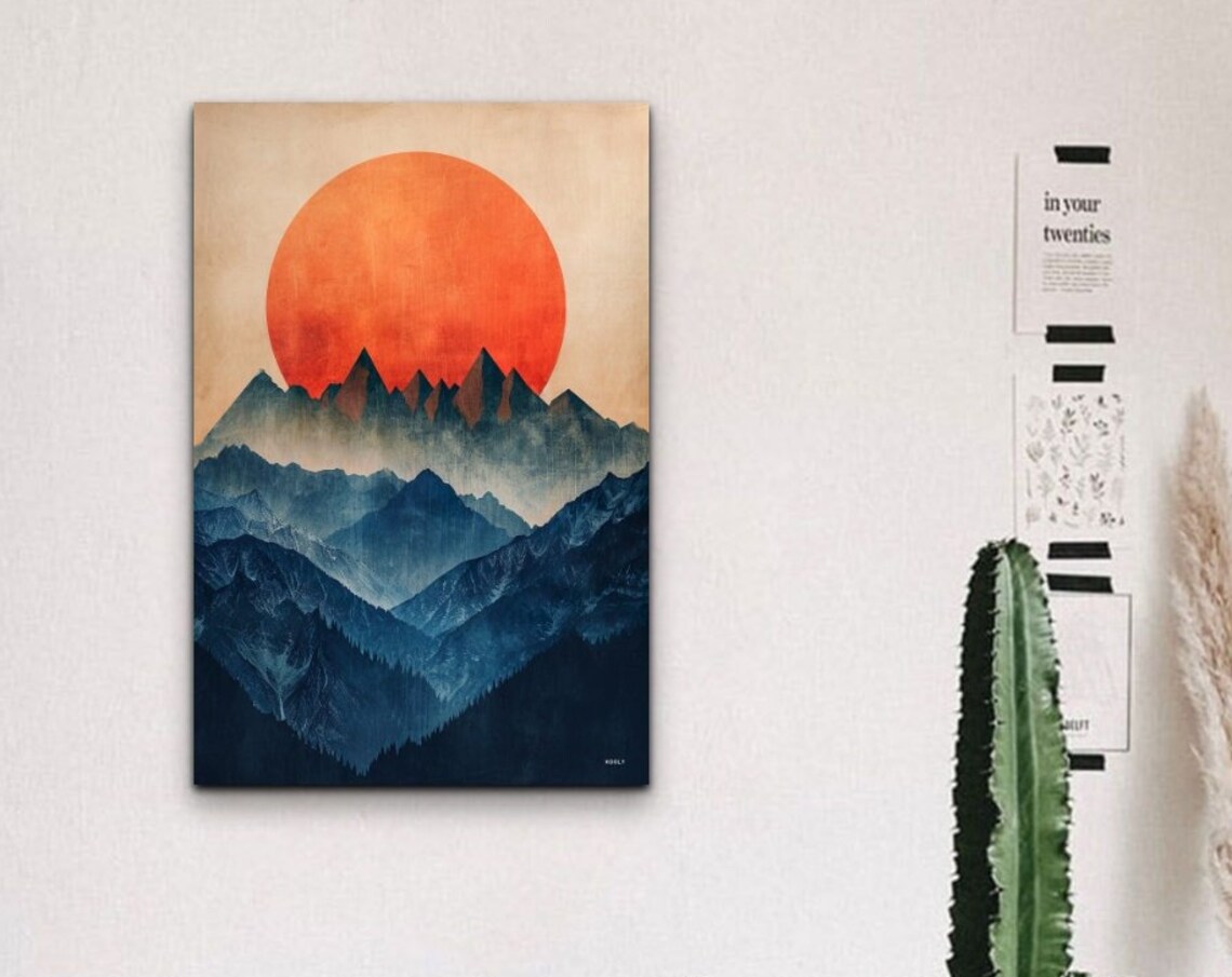 Mid Century Modern Mountain Wall Art