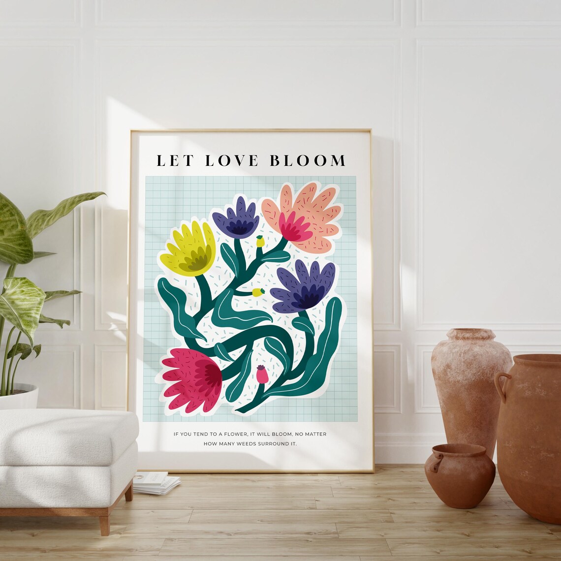 Floral Art Print, Modern Botanical Design