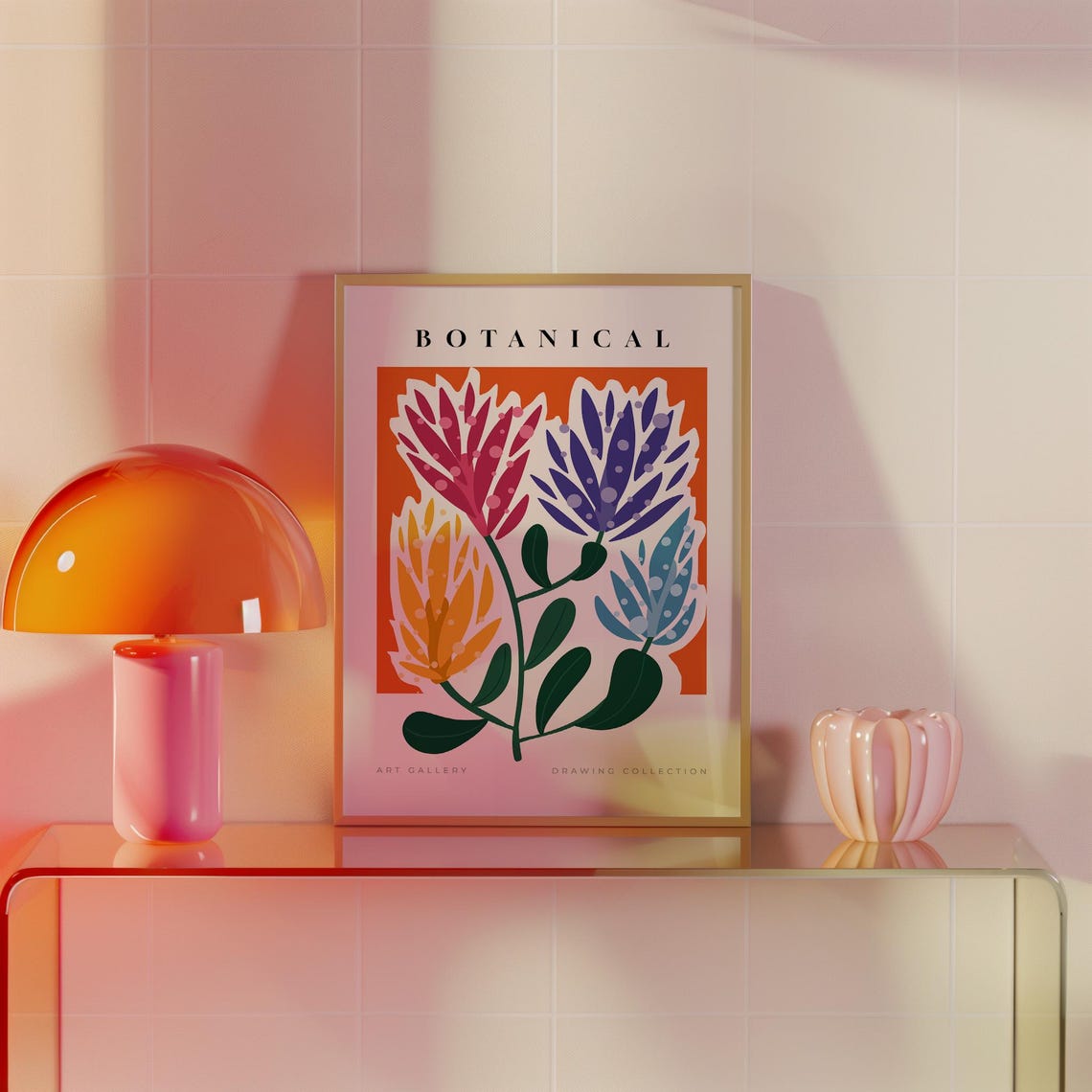 Botanical Art Gallery Bold Tropical Flower Drawing Collection Poster - Image 3