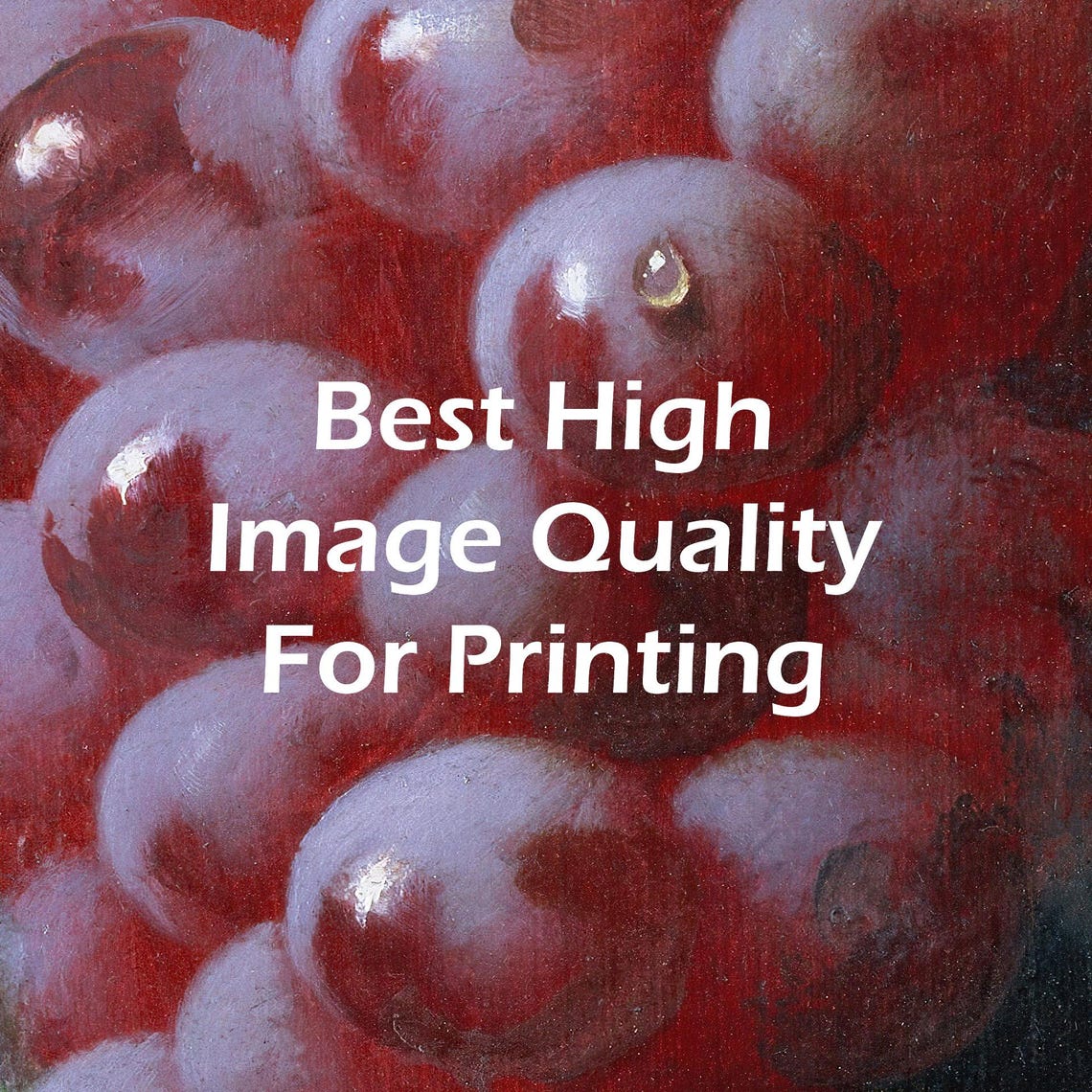 Hanging Red Grapes Classic Still Life Dark Green Vintage Poster - Image 4