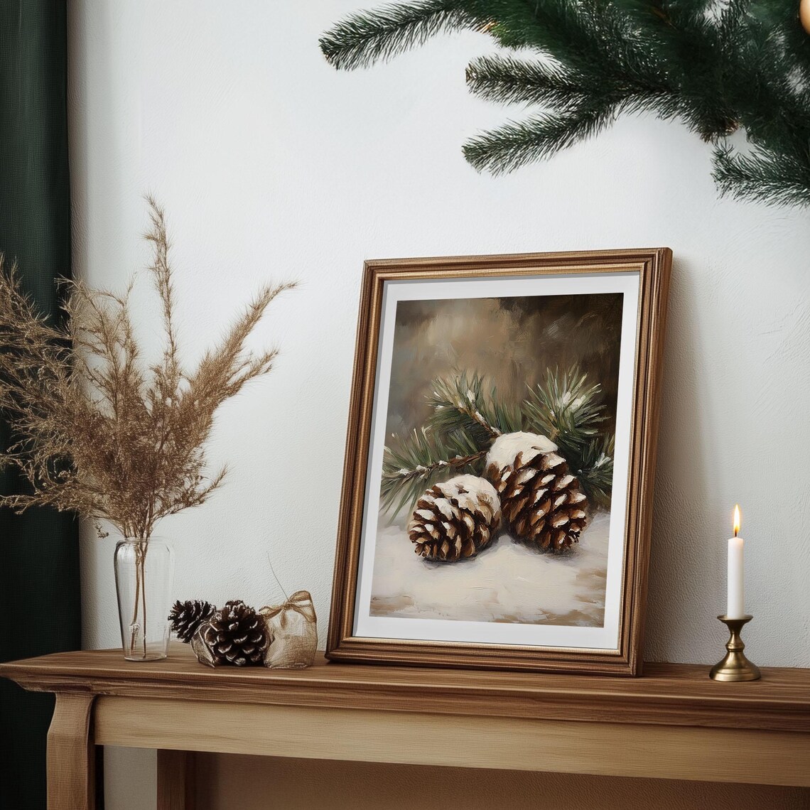Rustic Cones Candle Decoration, Winter Decor - Image 6