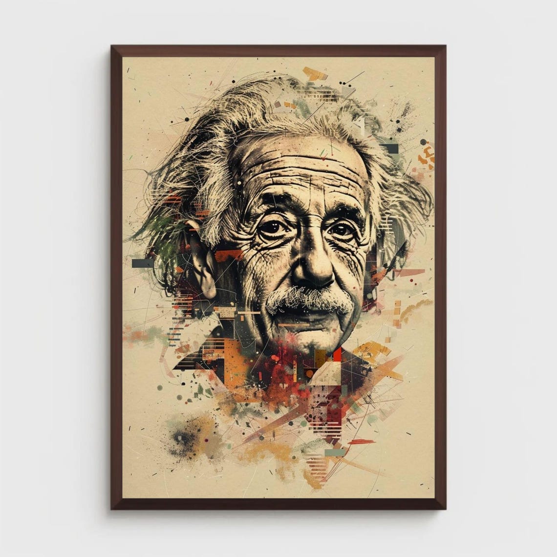 Albert Einstein Portrait Color Splash Art Genius Science Poster
