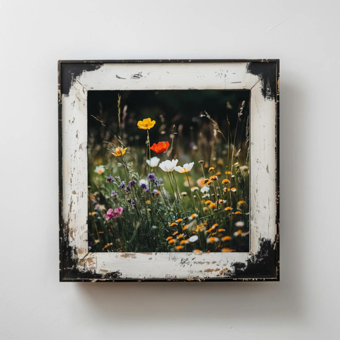 Colorful Wildflower Meadow Poppies Daisies Photography Poster - Image 4