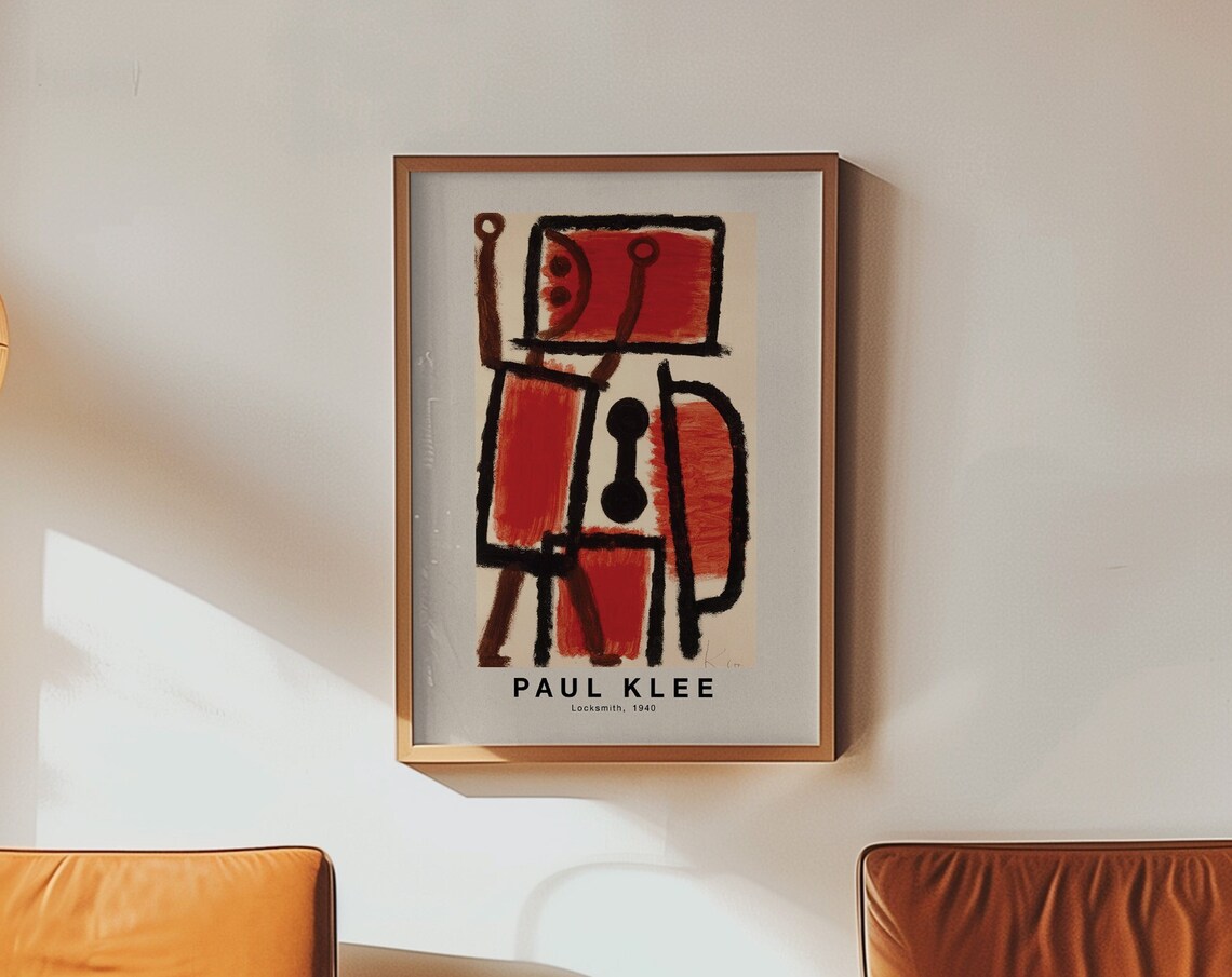 Paul Klee Locksmith 1940 Abstract Red Figure Minimalist Art Poster