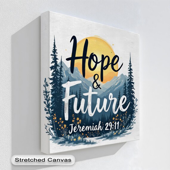 Hope And Future Jeremiah 2911 Canvas Inspirational Bible Verse Wall Art Christian Scripture Print For Living Room Or Officecanvas