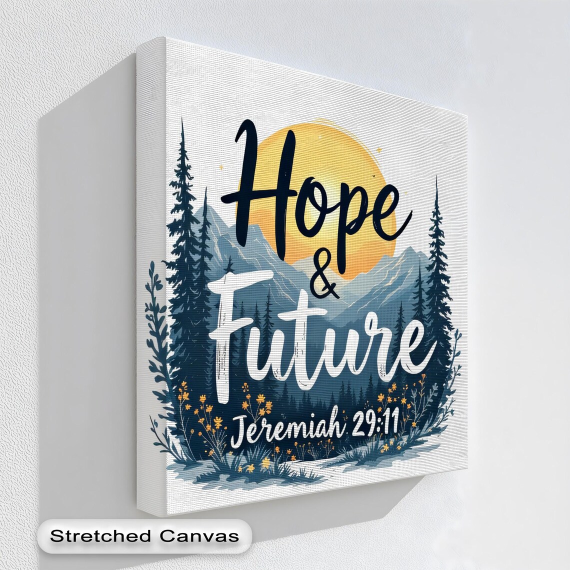 Hope And Future Jeremiah 2911 Canvas Inspirational Bible Verse Wall Art Christian Scripture Print For Living Room Or Officecanvas