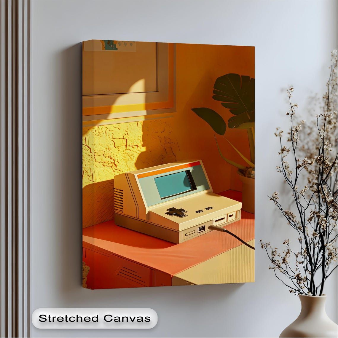 Retro Gaming Console In Warm Golden Light Nostalgic Art Poster
