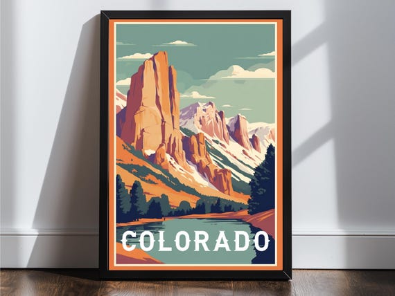 Colorado Vintage Travel Poster Print Wall Art Gift Idea Home Decor