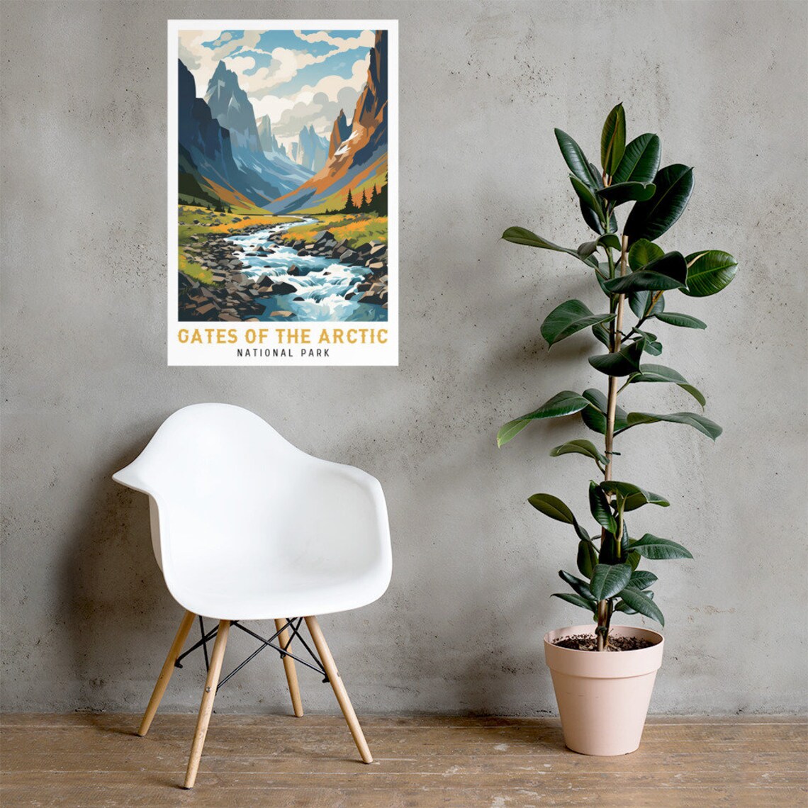 Gates Of The Arctic National Park River Valley Vintage Poster - Image 2