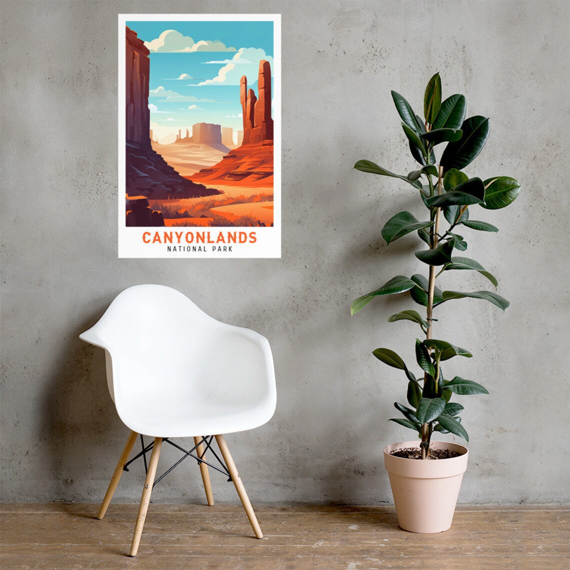 Canyonlands National Park Red Rock Desert Spires Vintage Travel Poster - Image 2