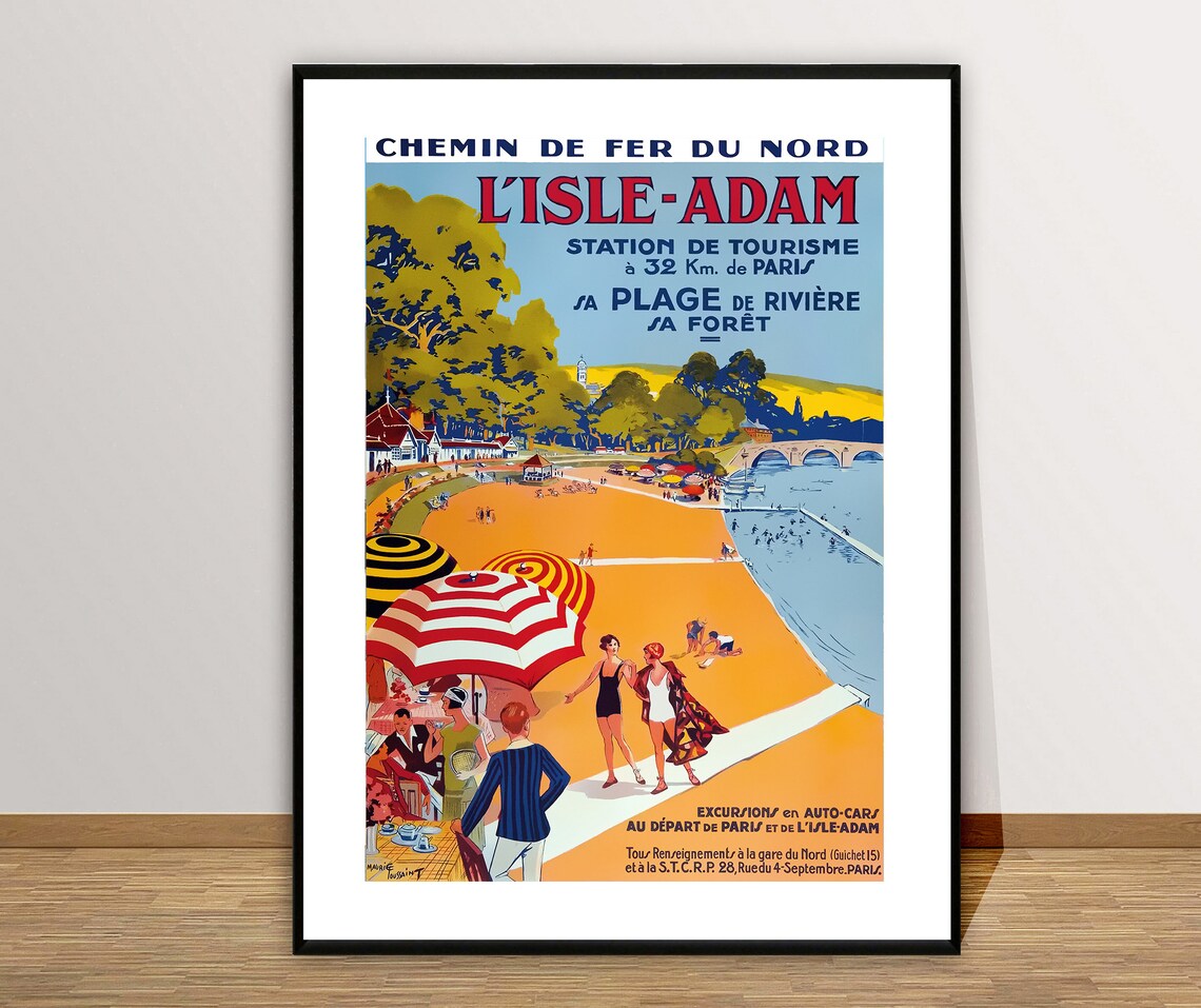 Lisle Adam Station De Tourisme France Vintage Travel Poster - Image 2