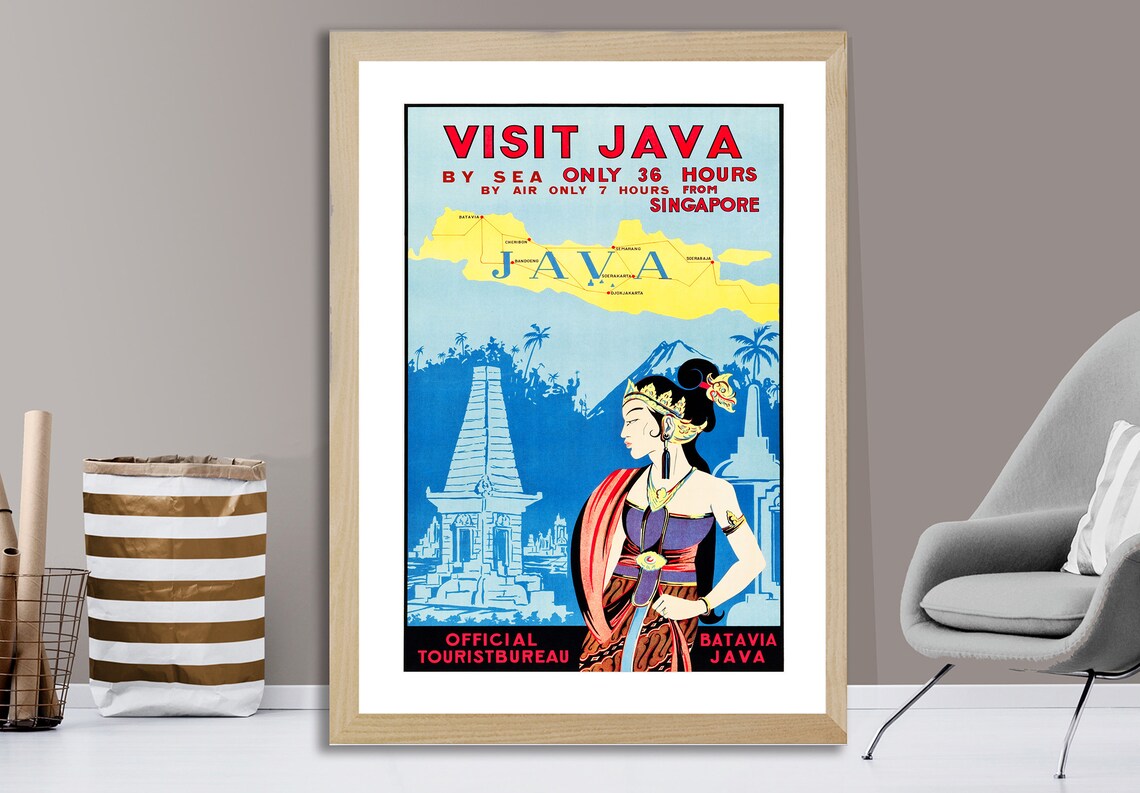 Java Indonesia Vintage Travel Poster, Travel Poster - Image 2
