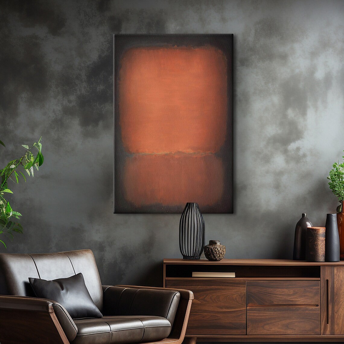 Mark Rothko Black Over Orange Poster Mark Rothko Extra Large Exhibition Poster Modern Art Expressionism Art Rothko Reproduction Art