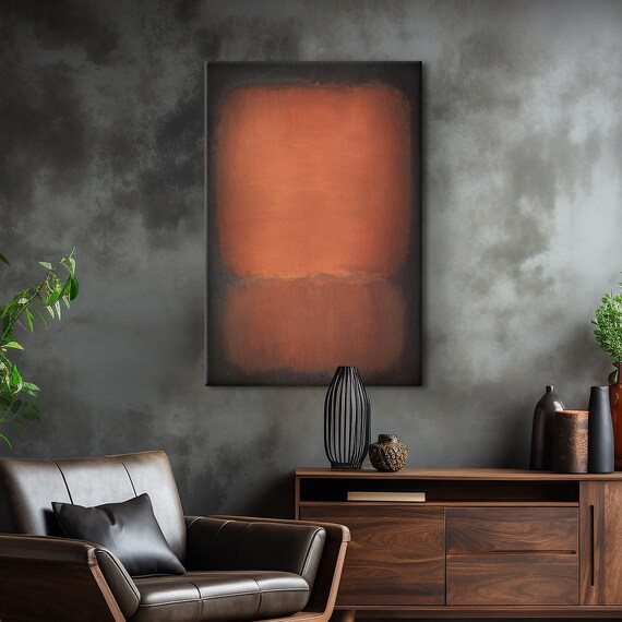 Mark Rothko Black Over Orange Poster Mark Rothko Extra Large Exhibition Poster Modern Art Expressionism Art Rothko Reproduction Art