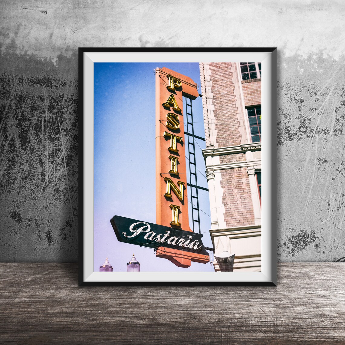 Pastini Pastaria Portland Orange Neon Sign Photography Poster