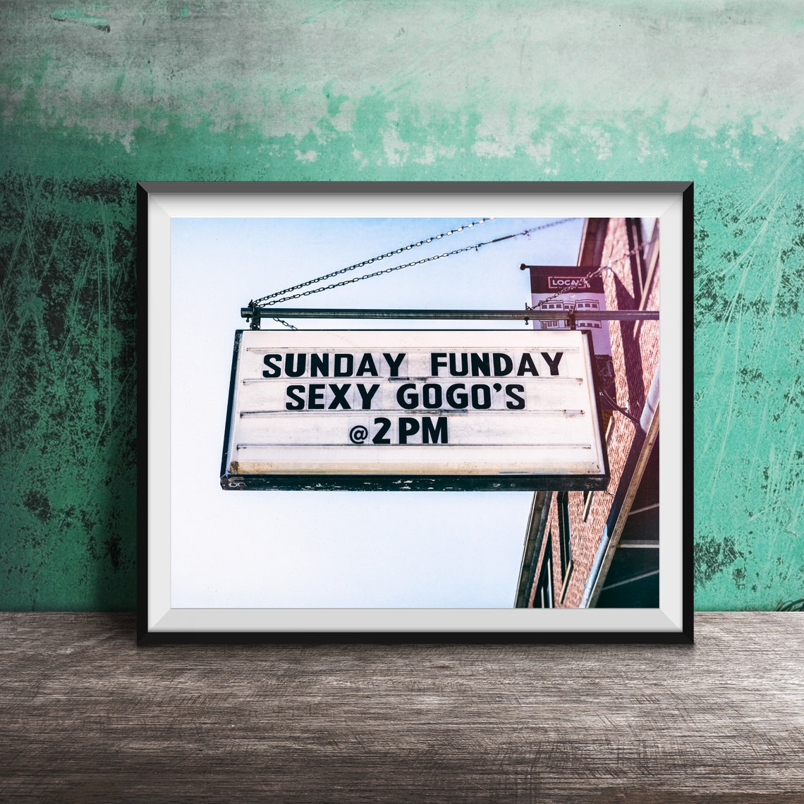 Sunday Funday Sexy GoGo's @2PM Chicago Bar Marquee Sign Poster