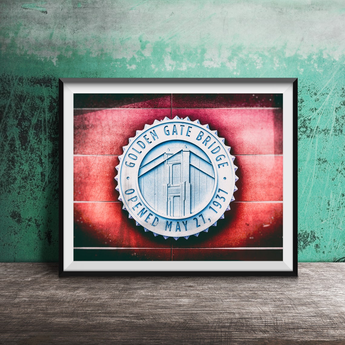 Golden Gate Bridge Opened 1937 Commemorative Medallion Poster