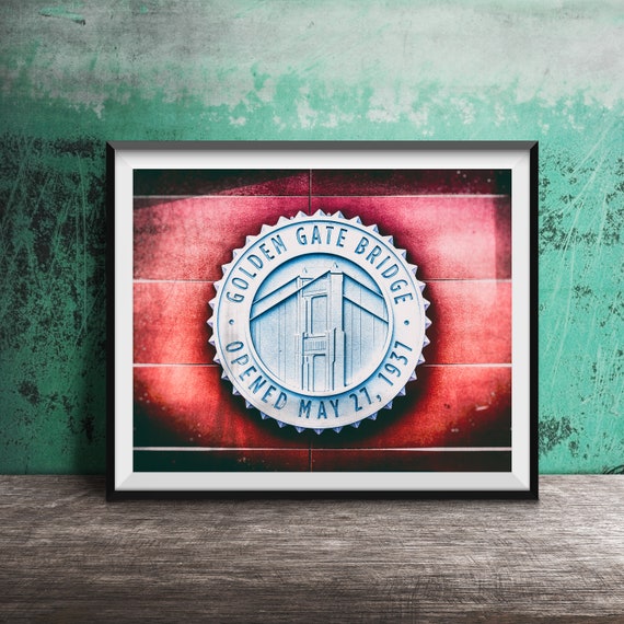 Golden Gate Bridge Art Print San Francisco Sign Unframed Photography Print Golden Gate Sign Print