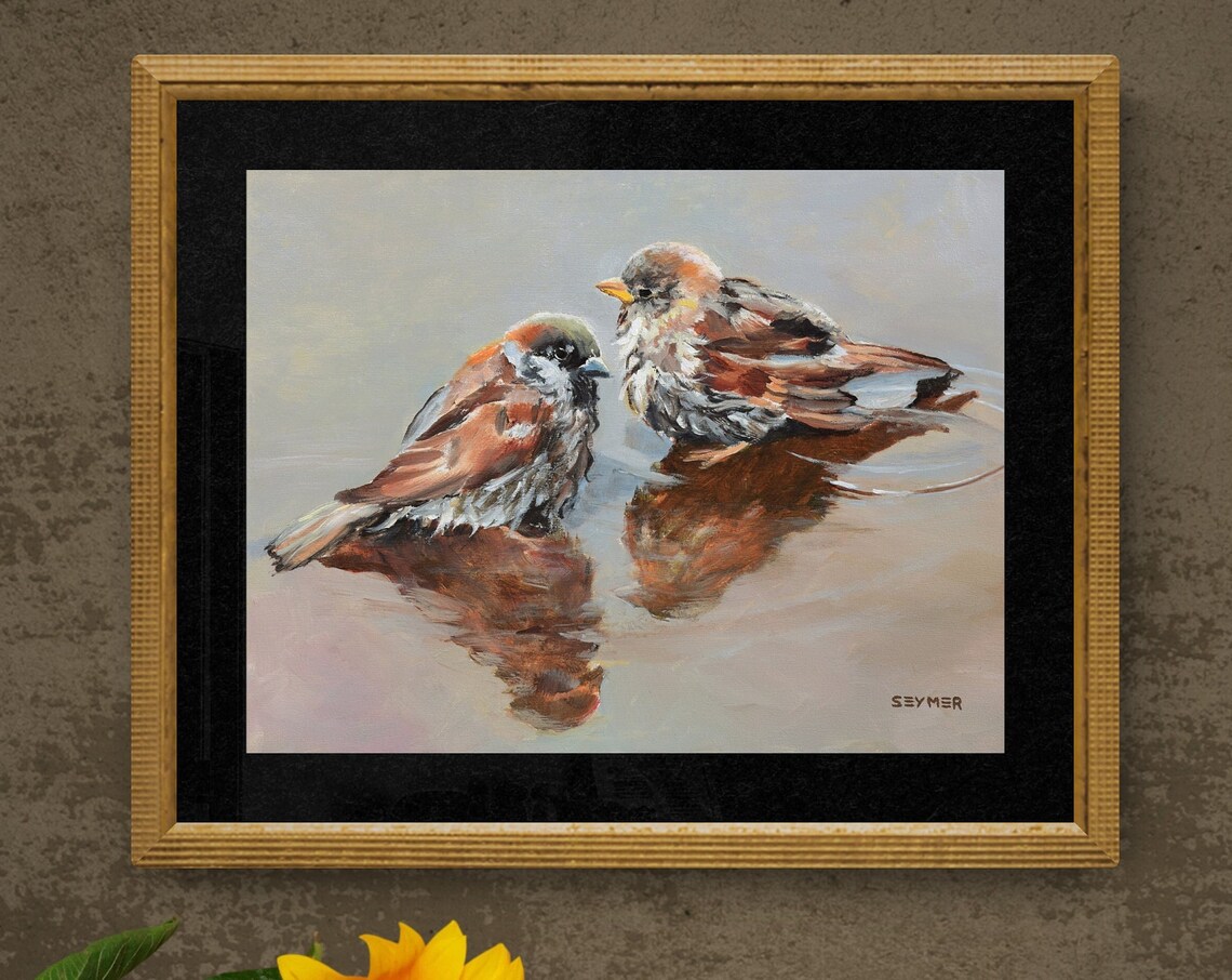 Sparrow Vintage Farmhouse Bird Art Print, Country House - Image 2
