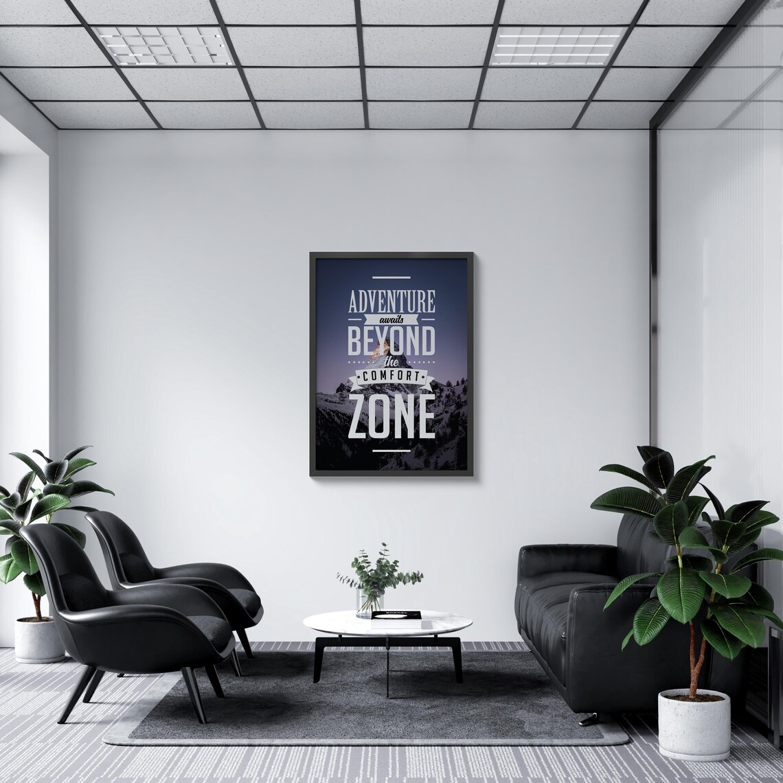 Adventure Awaits Mountain Quote, Motivational Decor - Image 3