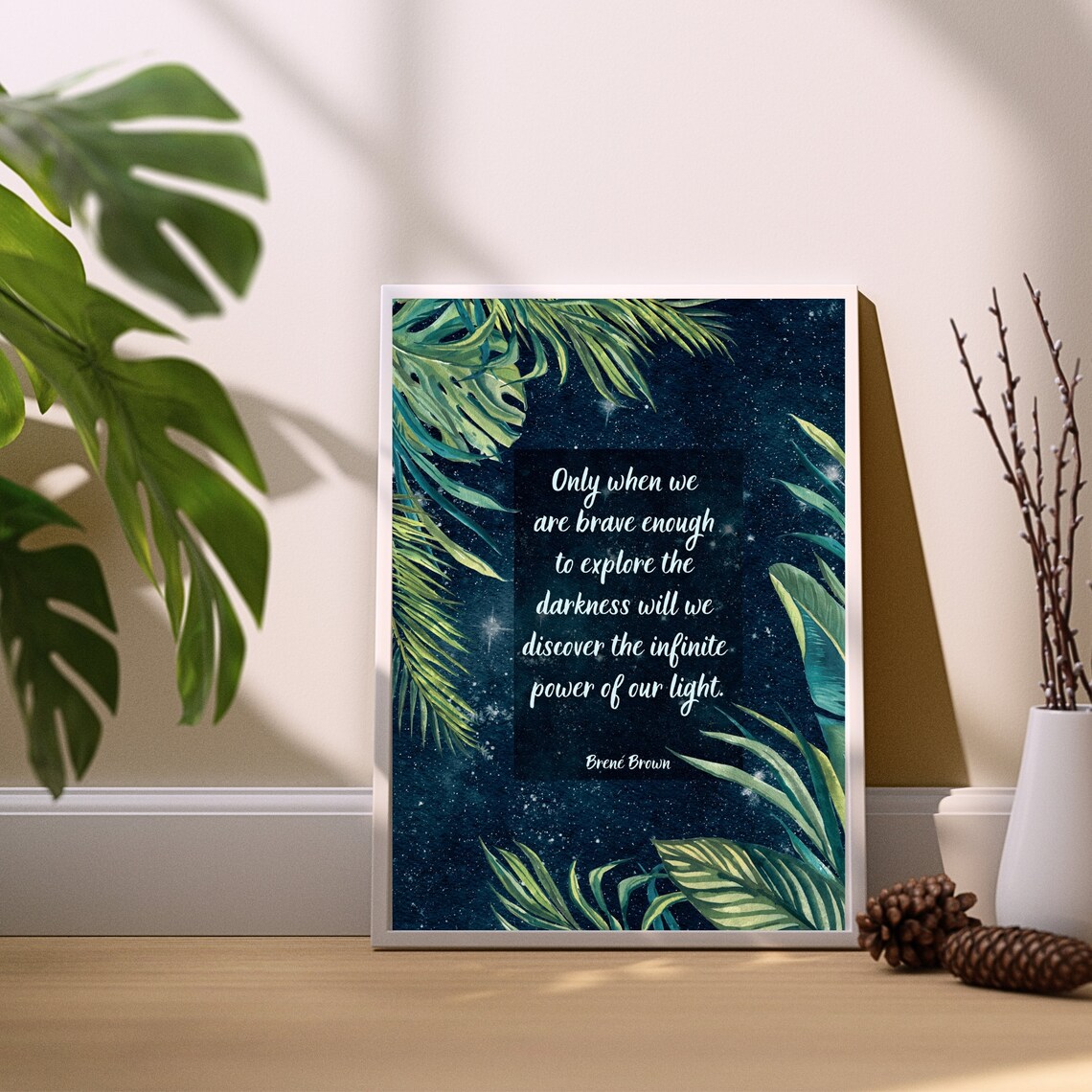 Brene Brown Infinite Power Of Our Light Night Jungle Starry Poster - Image 2