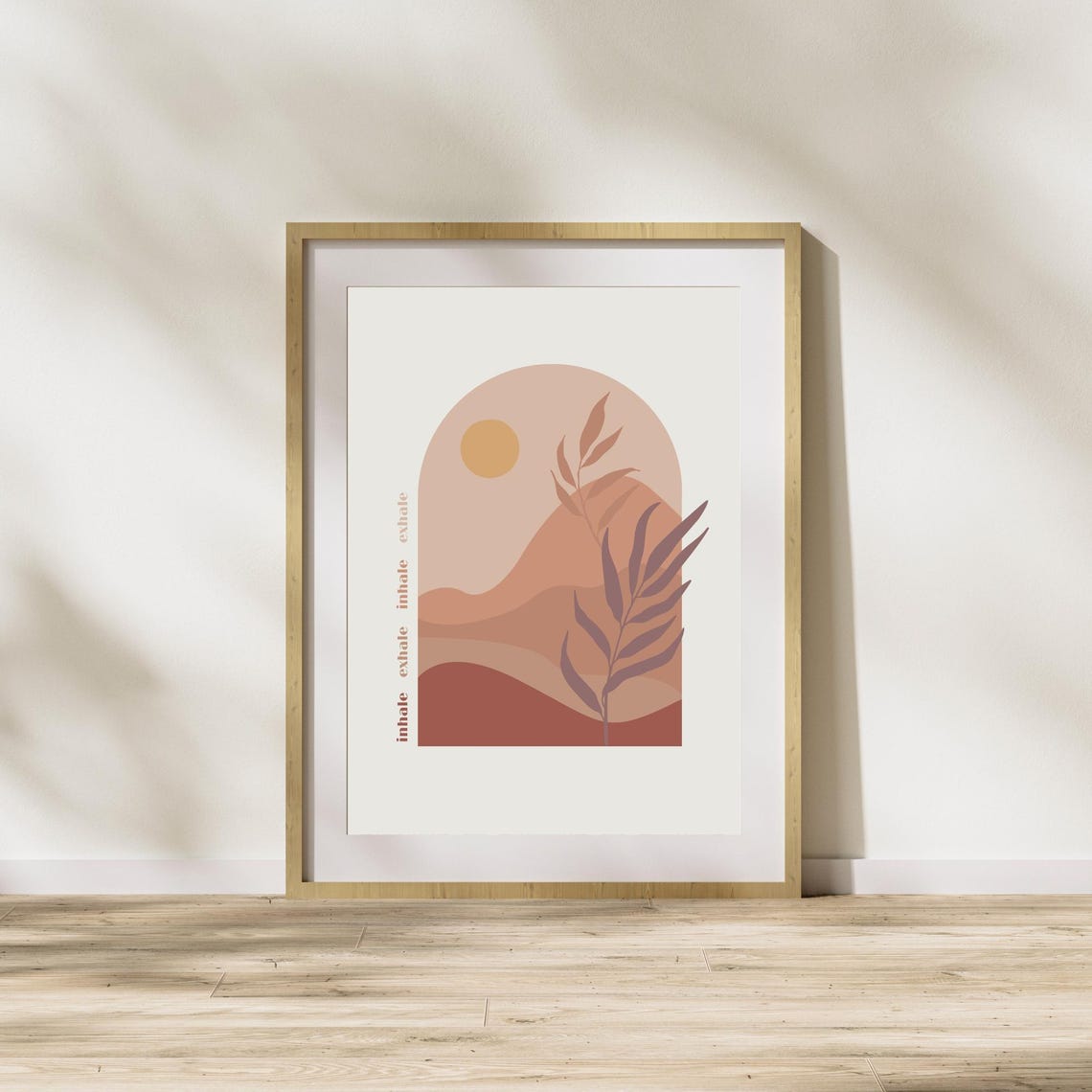 Inhale Exhale Boho Sun Arch Mindful Breathing Meditation Poster - Image 4