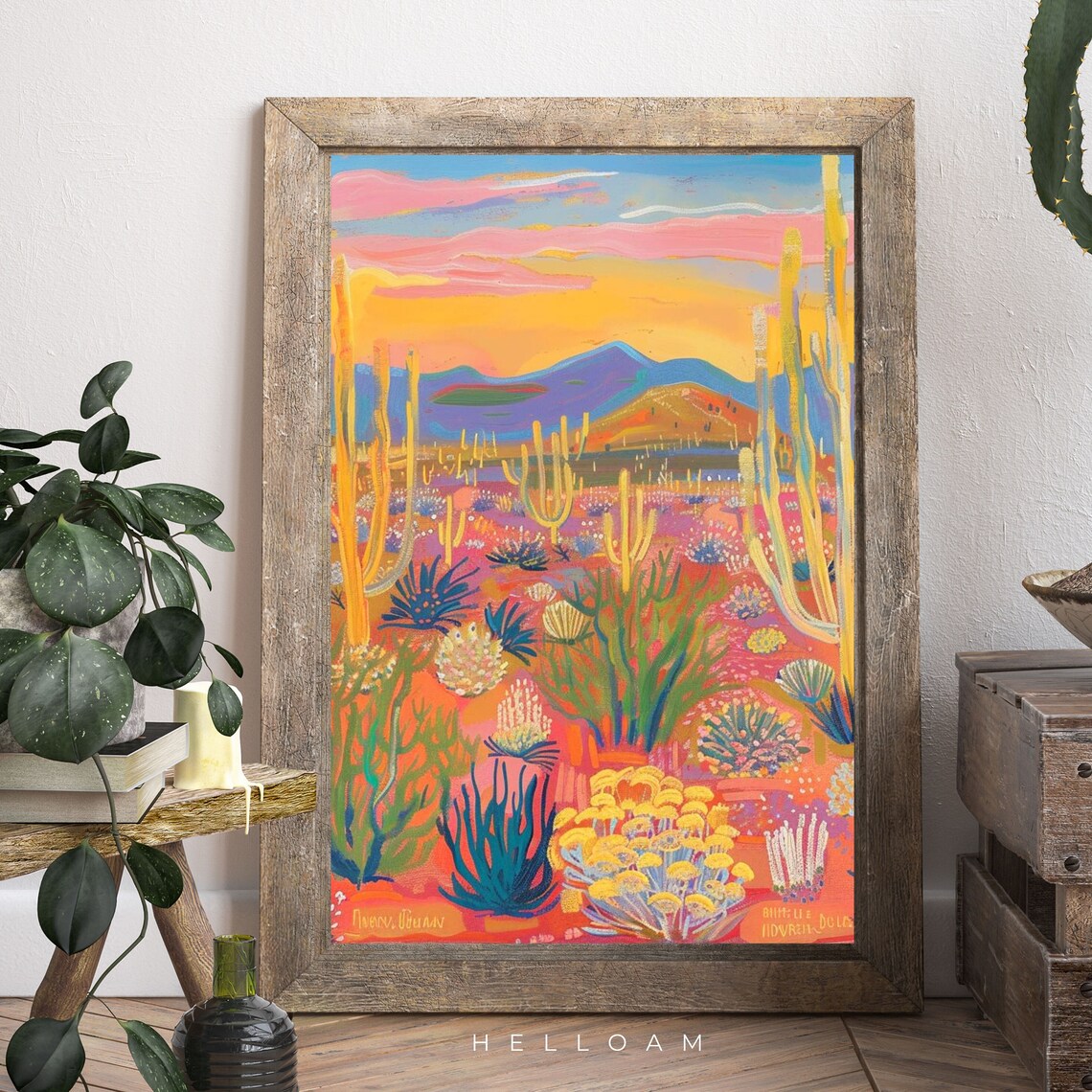 Western Art Print, Vintage Retro Texas Botanical - Image 2