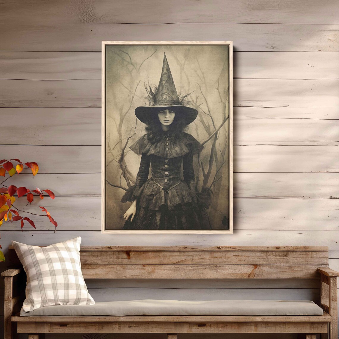 Spooky Witch Painting, Scary Halloween Art Print - Image 3