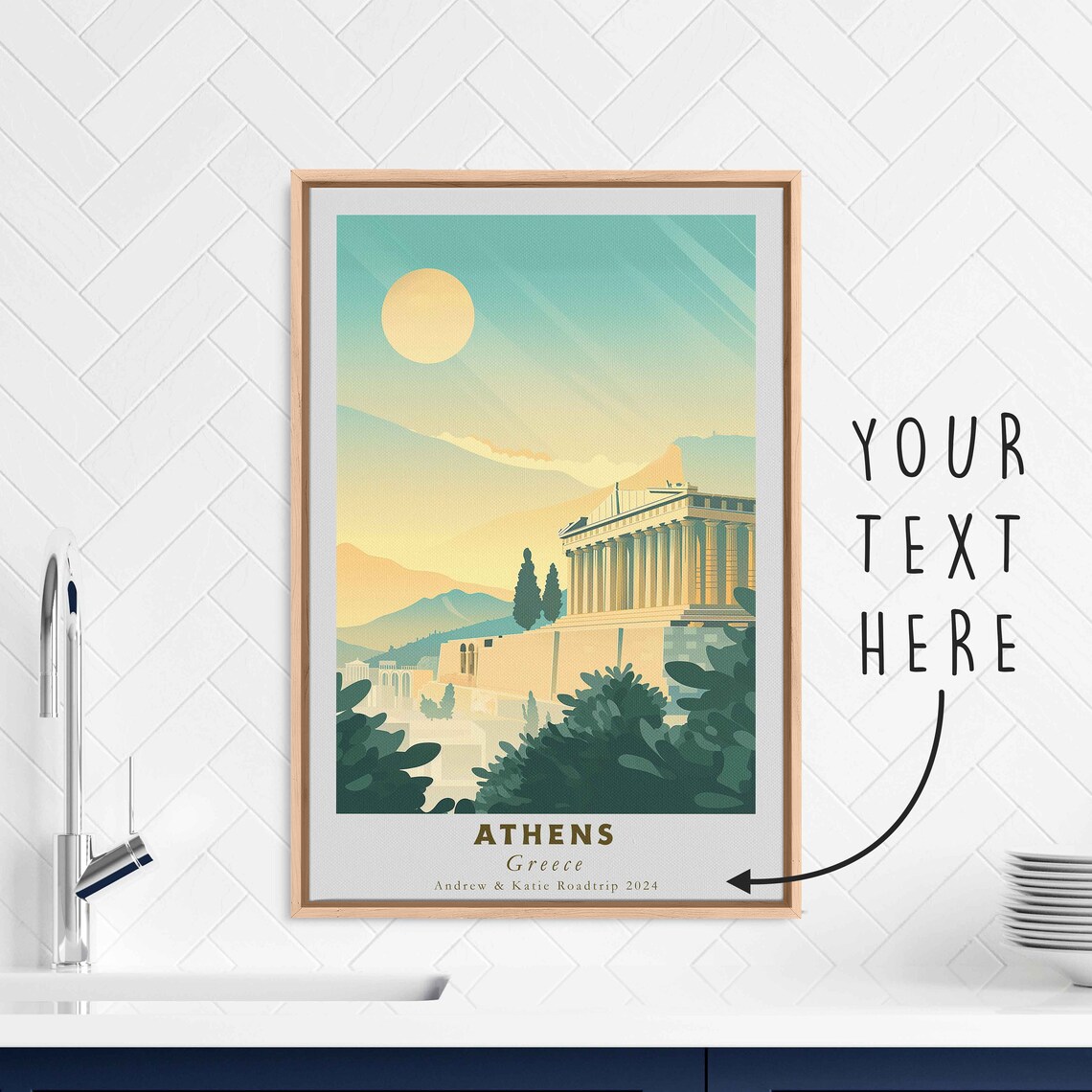 Athens Greece Parthenon Acropolis Sunrise Landmark Travel Poster - Image 3