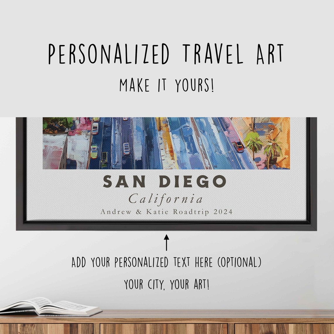San Diego California Beachfront Skyline Aerial Travel Poster - Image 4