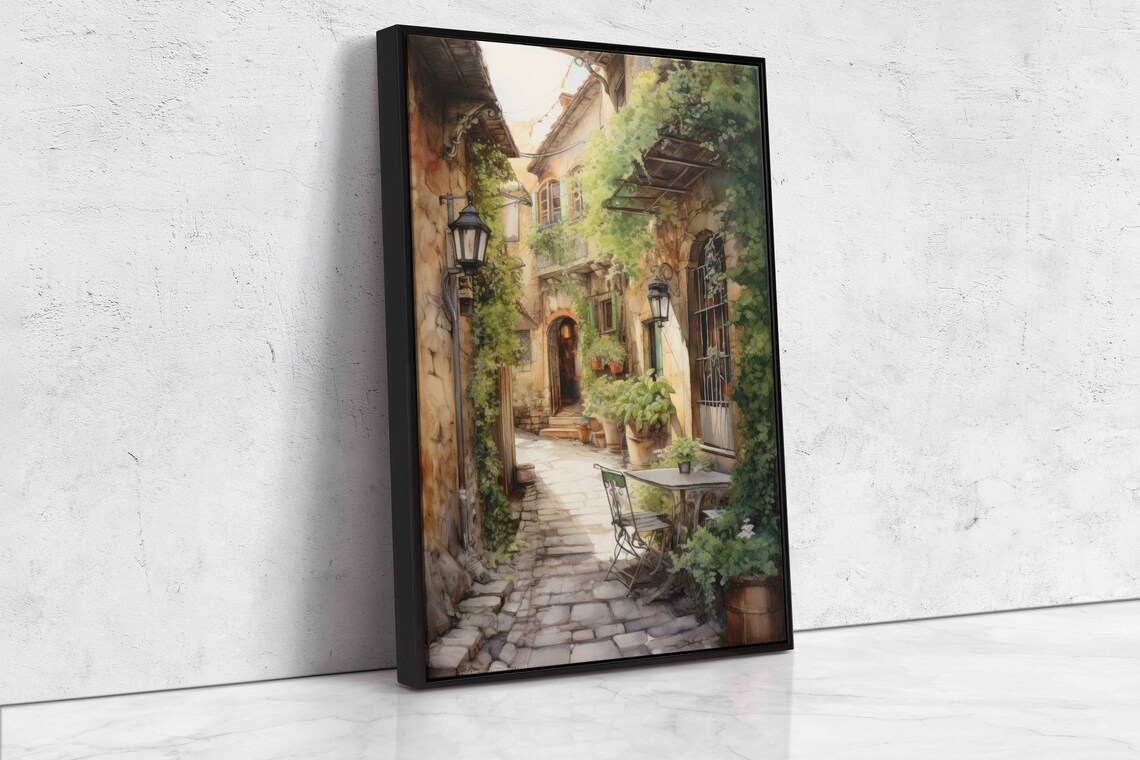 Italy Alleyway Acrylic Painting, Modern Art Print - Image 4