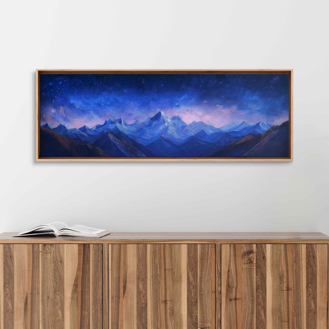 Andes Mountains At Dusk Wall Art Print Stunning Blue And Purple Hues Starry Sky