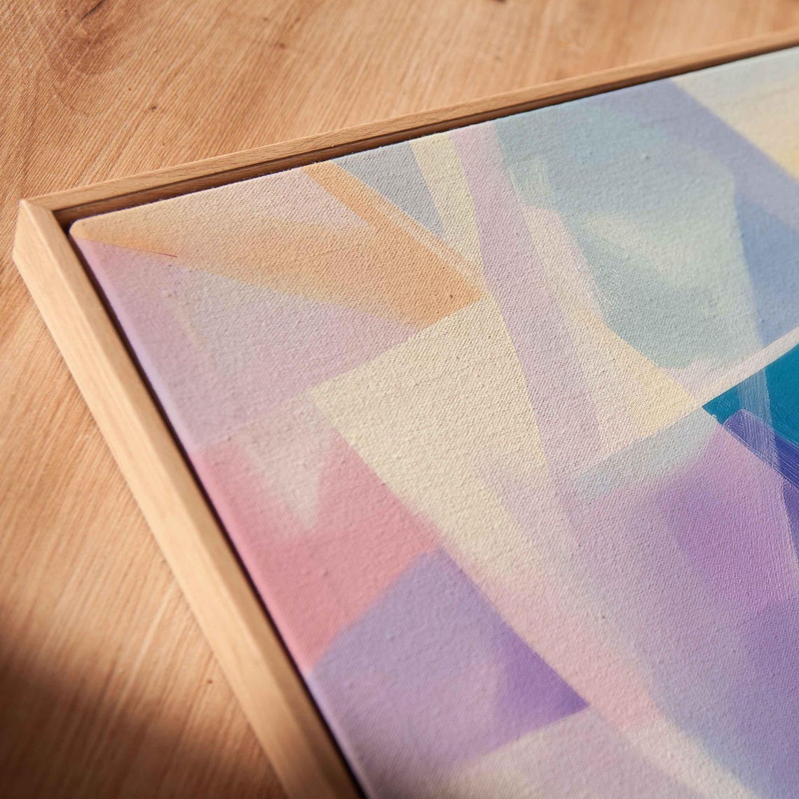 Abstract Pastel Faceted Geometric Crystal Light Modern Wall Print - Image 2